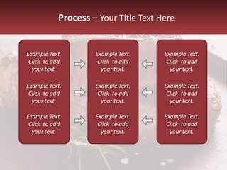 A Piece Of Steak On A Table With A Knife PowerPoint Template