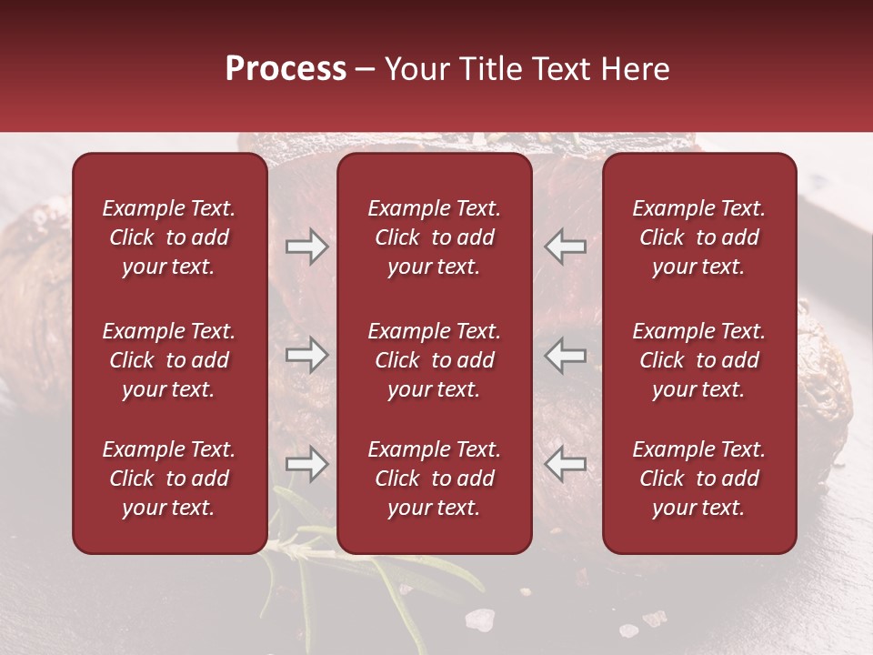 A Piece Of Steak On A Table With A Knife PowerPoint Template