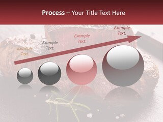 A Piece Of Steak On A Table With A Knife PowerPoint Template