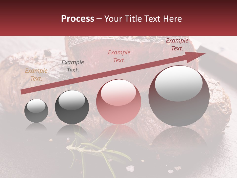 A Piece Of Steak On A Table With A Knife PowerPoint Template