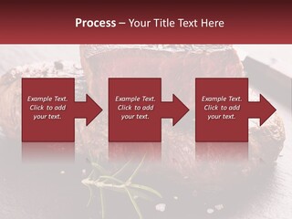 A Piece Of Steak On A Table With A Knife PowerPoint Template