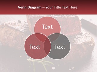 A Piece Of Steak On A Table With A Knife PowerPoint Template