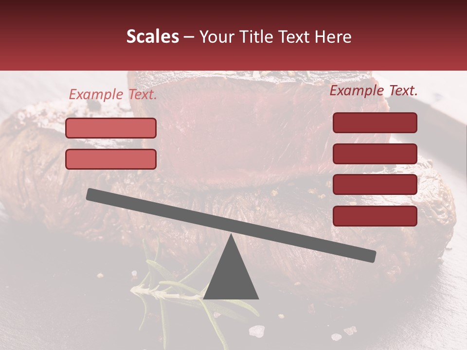 A Piece Of Steak On A Table With A Knife PowerPoint Template