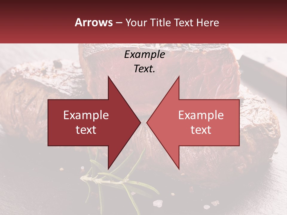 A Piece Of Steak On A Table With A Knife PowerPoint Template