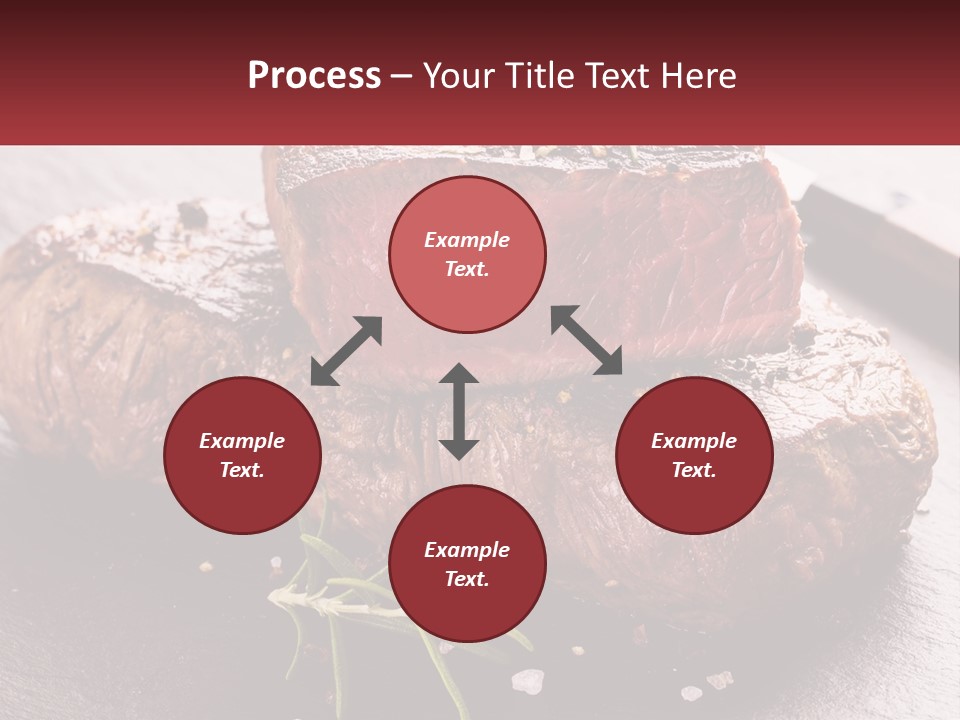 A Piece Of Steak On A Table With A Knife PowerPoint Template