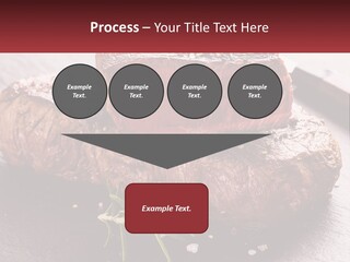 A Piece Of Steak On A Table With A Knife PowerPoint Template