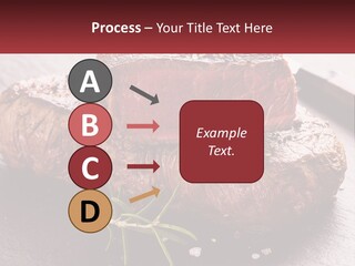 A Piece Of Steak On A Table With A Knife PowerPoint Template