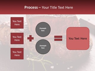 A Piece Of Steak On A Table With A Knife PowerPoint Template