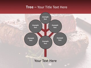 A Piece Of Steak On A Table With A Knife PowerPoint Template