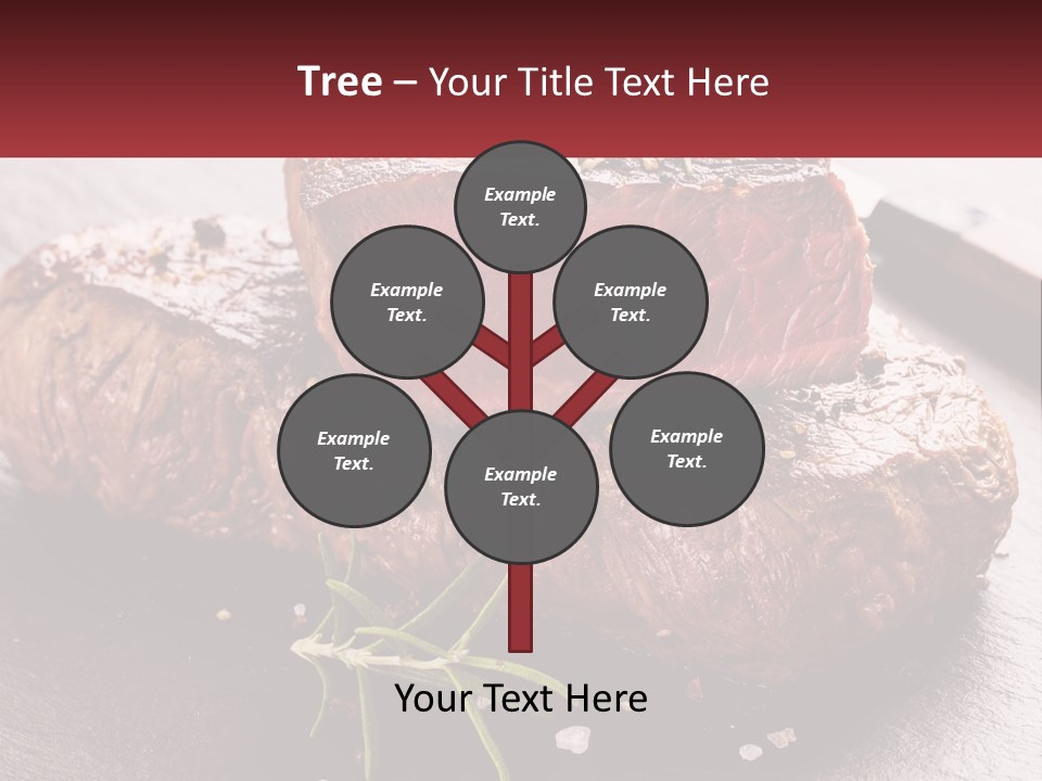 A Piece Of Steak On A Table With A Knife PowerPoint Template