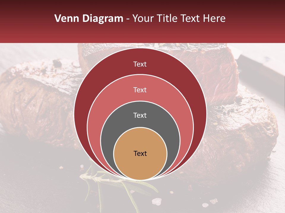 A Piece Of Steak On A Table With A Knife PowerPoint Template