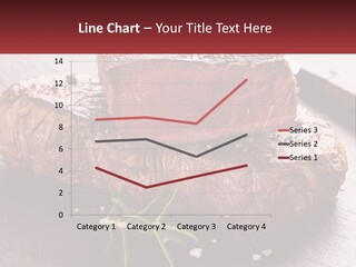 A Piece Of Steak On A Table With A Knife PowerPoint Template