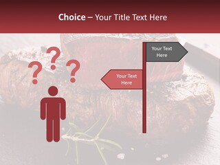 A Piece Of Steak On A Table With A Knife PowerPoint Template