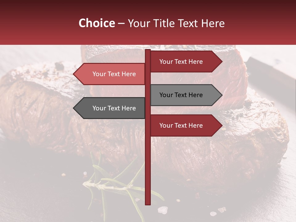 A Piece Of Steak On A Table With A Knife PowerPoint Template