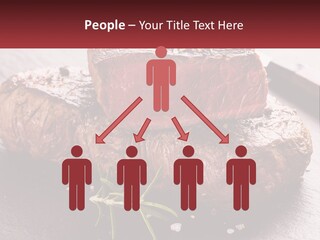 A Piece Of Steak On A Table With A Knife PowerPoint Template