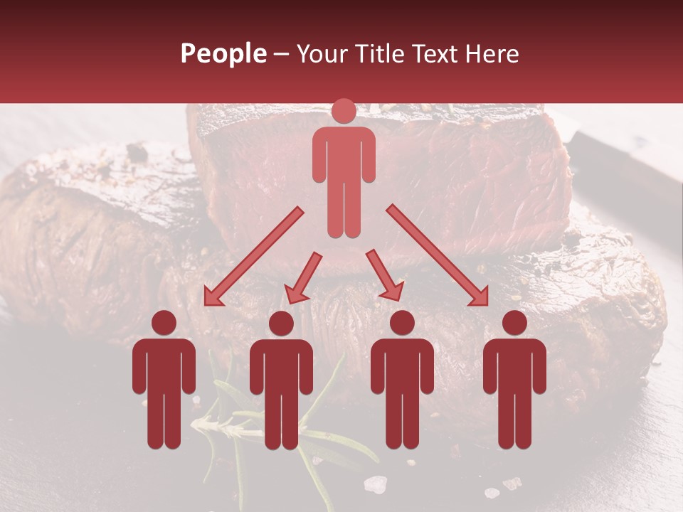 A Piece Of Steak On A Table With A Knife PowerPoint Template