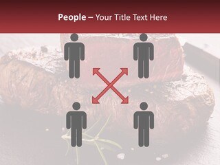 A Piece Of Steak On A Table With A Knife PowerPoint Template