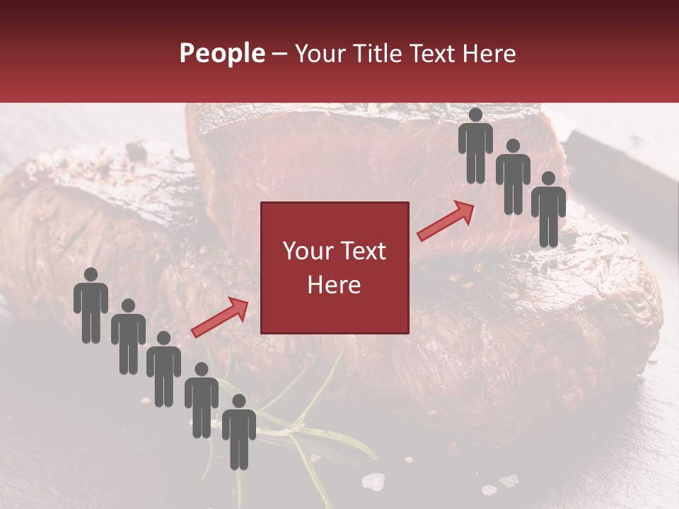A Piece Of Steak On A Table With A Knife PowerPoint Template