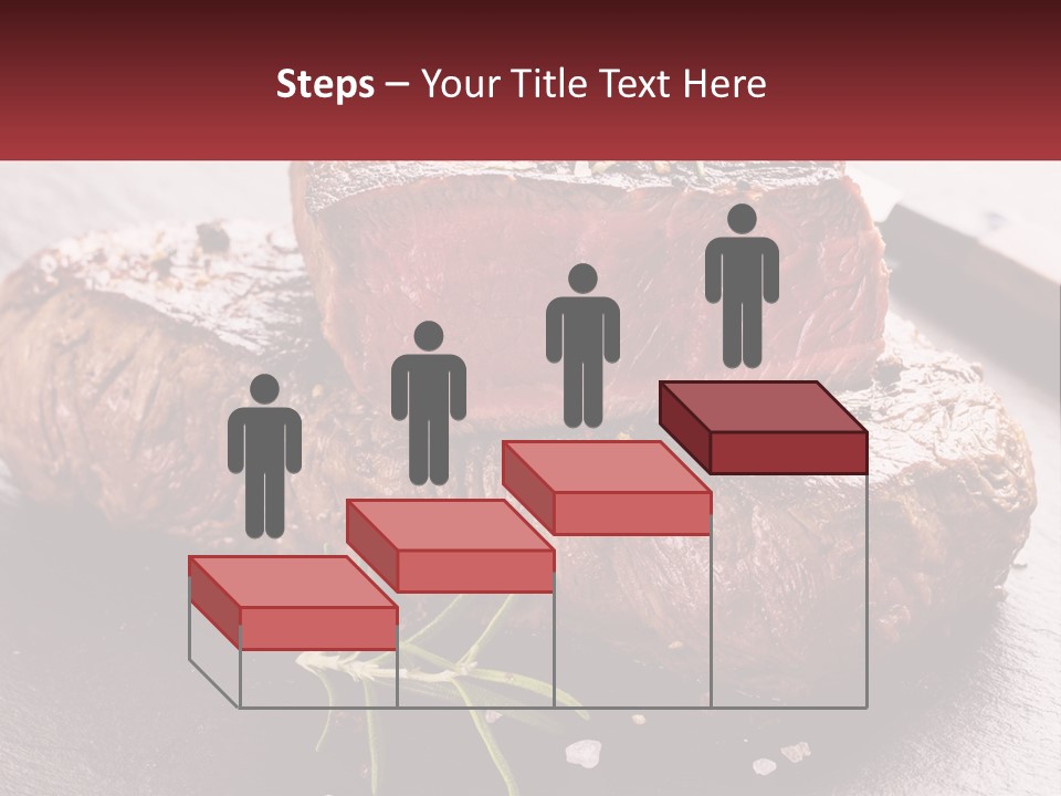 A Piece Of Steak On A Table With A Knife PowerPoint Template