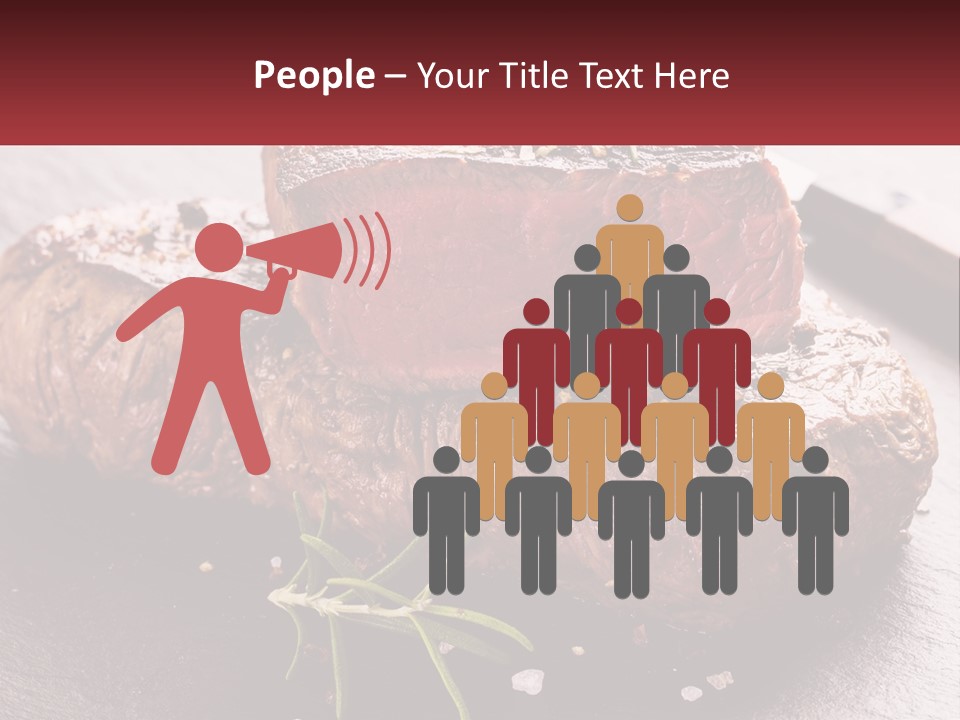 A Piece Of Steak On A Table With A Knife PowerPoint Template