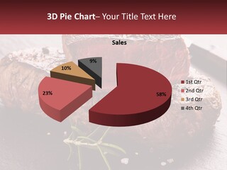 A Piece Of Steak On A Table With A Knife PowerPoint Template