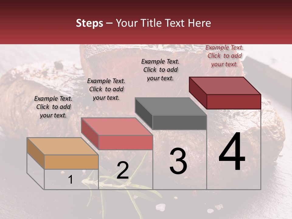 A Piece Of Steak On A Table With A Knife PowerPoint Template