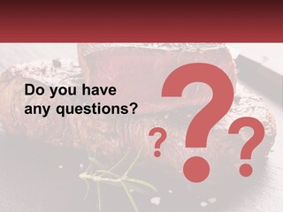 A Piece Of Steak On A Table With A Knife PowerPoint Template