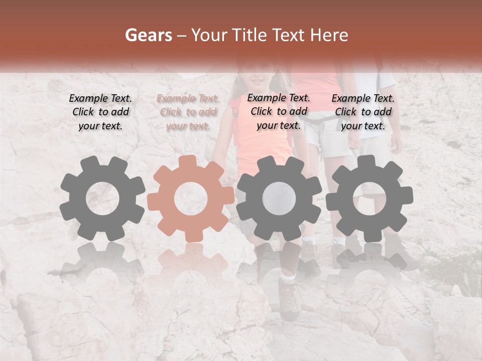 A Group Of People Standing On Top Of A Mountain PowerPoint Template