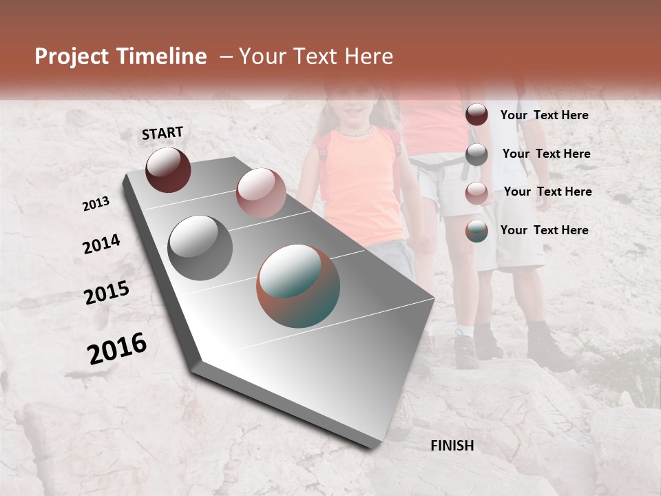 A Group Of People Standing On Top Of A Mountain PowerPoint Template