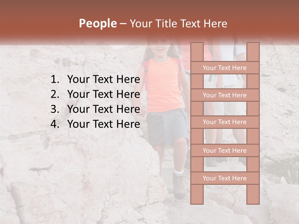 A Group Of People Standing On Top Of A Mountain PowerPoint Template