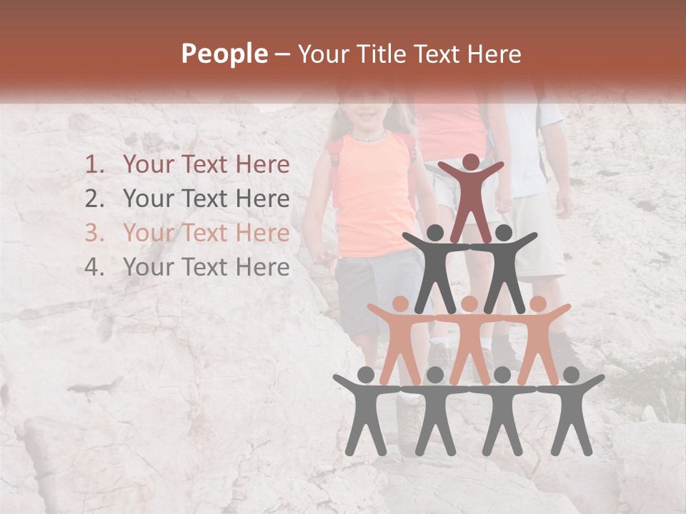 A Group Of People Standing On Top Of A Mountain PowerPoint Template