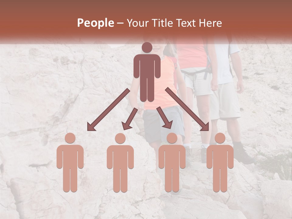 A Group Of People Standing On Top Of A Mountain PowerPoint Template