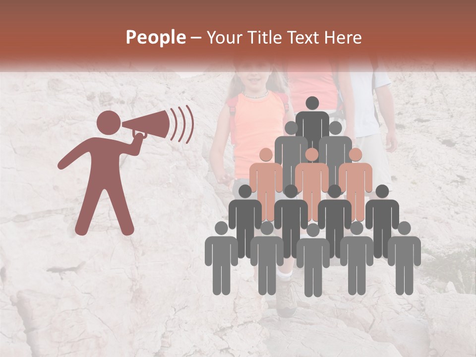 A Group Of People Standing On Top Of A Mountain PowerPoint Template