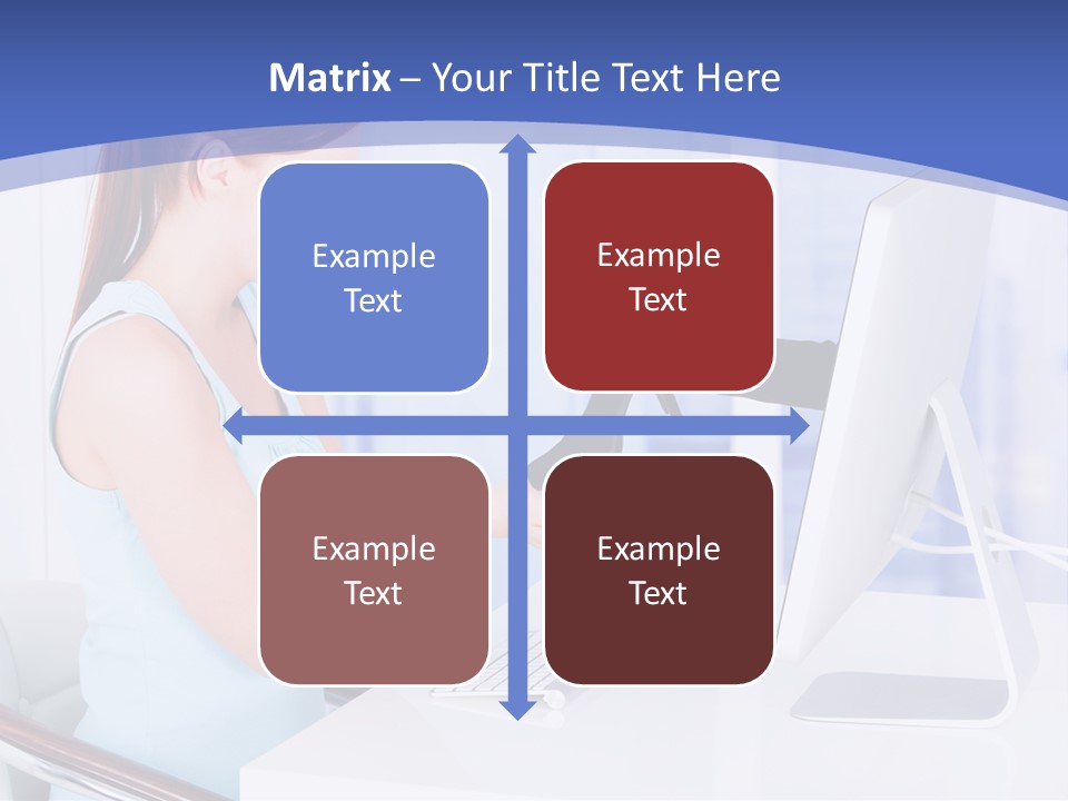 A Woman Is Putting A Shoe On A Computer Screen PowerPoint Template