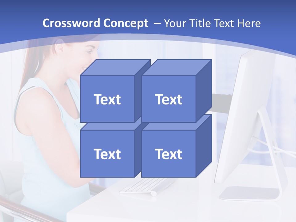 A Woman Is Putting A Shoe On A Computer Screen PowerPoint Template