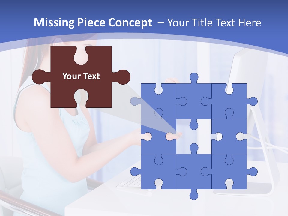 A Woman Is Putting A Shoe On A Computer Screen PowerPoint Template