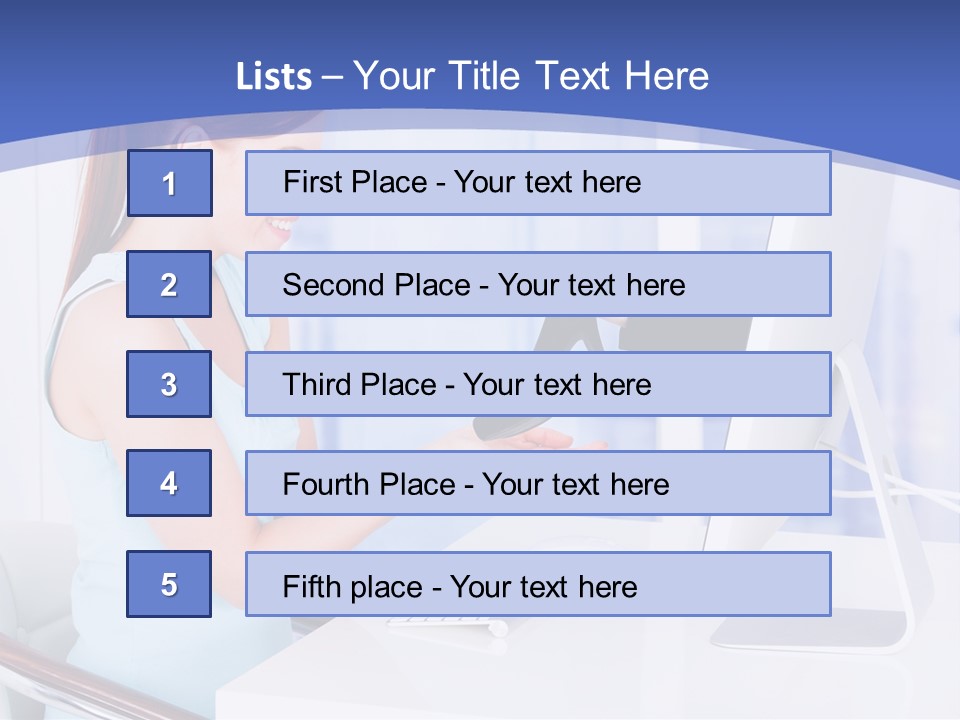 A Woman Is Putting A Shoe On A Computer Screen PowerPoint Template