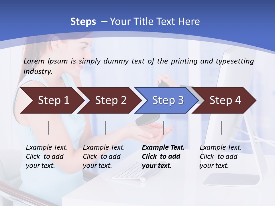 A Woman Is Putting A Shoe On A Computer Screen PowerPoint Template