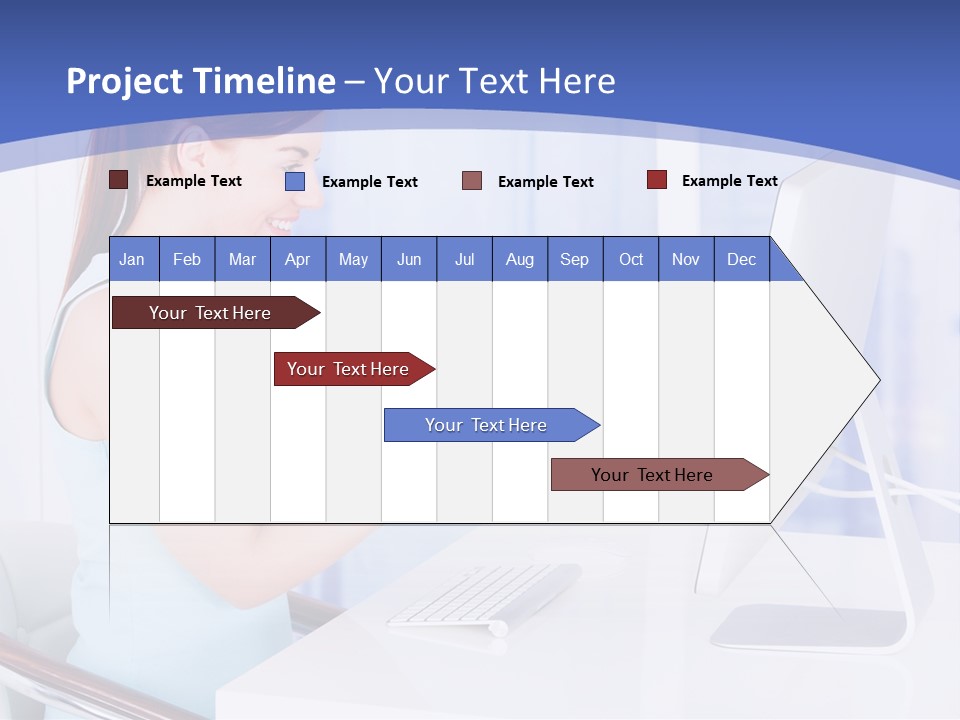A Woman Is Putting A Shoe On A Computer Screen PowerPoint Template
