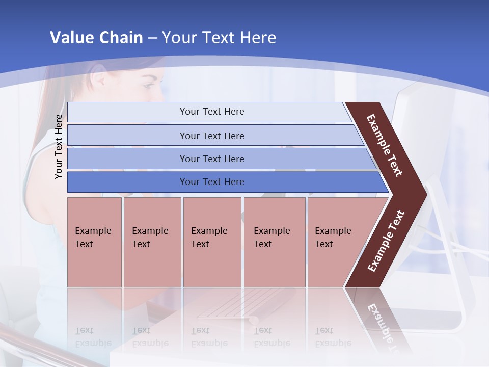 A Woman Is Putting A Shoe On A Computer Screen PowerPoint Template