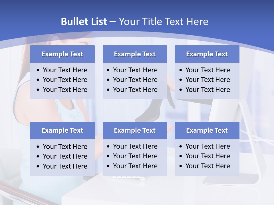 A Woman Is Putting A Shoe On A Computer Screen PowerPoint Template