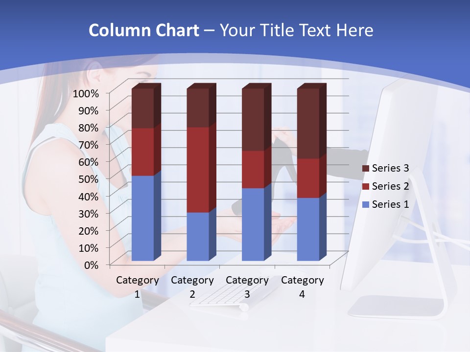 A Woman Is Putting A Shoe On A Computer Screen PowerPoint Template