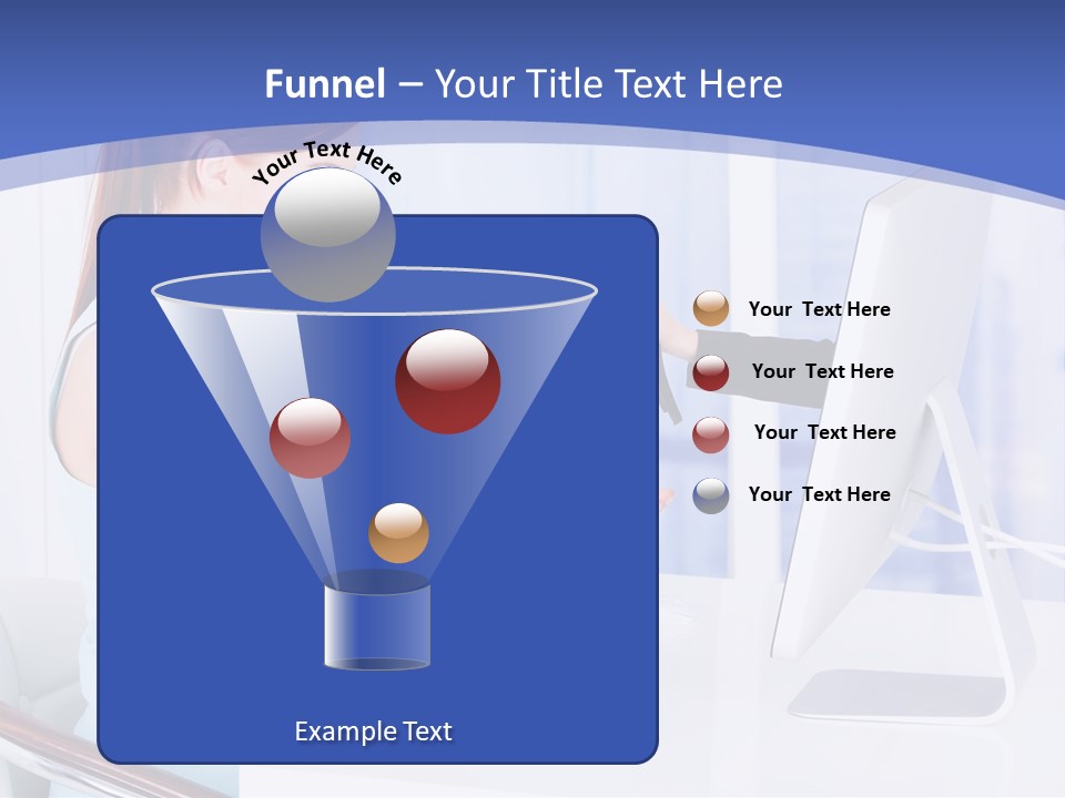 A Woman Is Putting A Shoe On A Computer Screen PowerPoint Template
