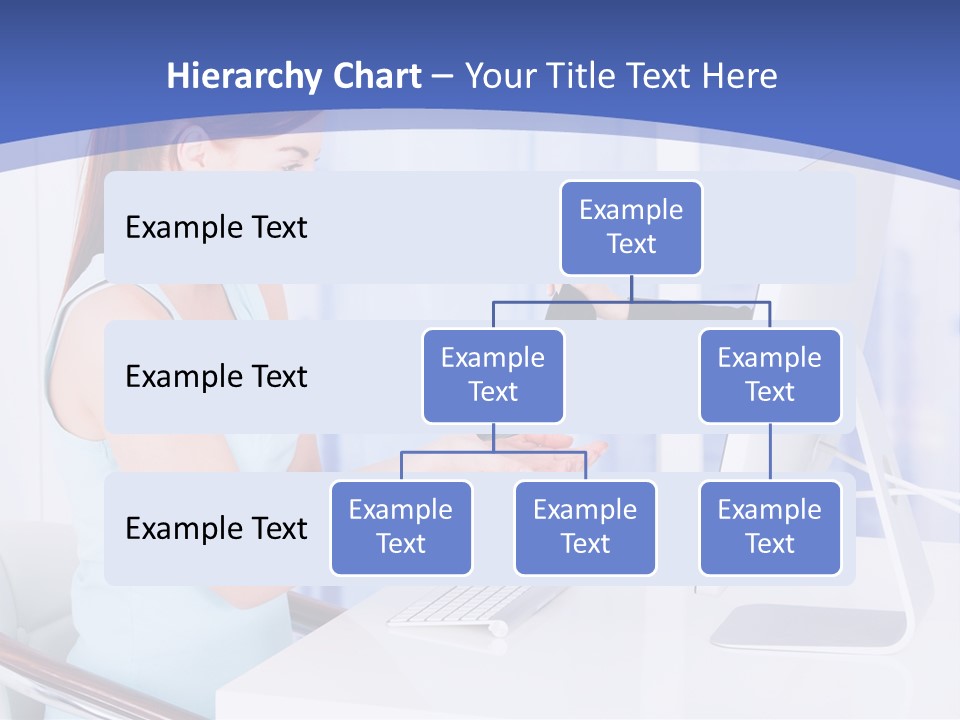 A Woman Is Putting A Shoe On A Computer Screen PowerPoint Template