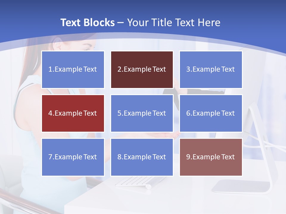 A Woman Is Putting A Shoe On A Computer Screen PowerPoint Template