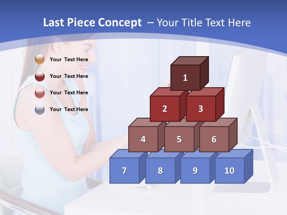 A Woman Is Putting A Shoe On A Computer Screen PowerPoint Template