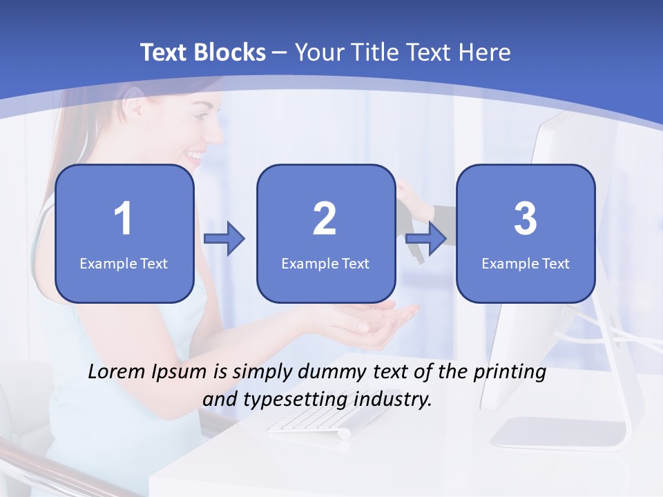 A Woman Is Putting A Shoe On A Computer Screen PowerPoint Template