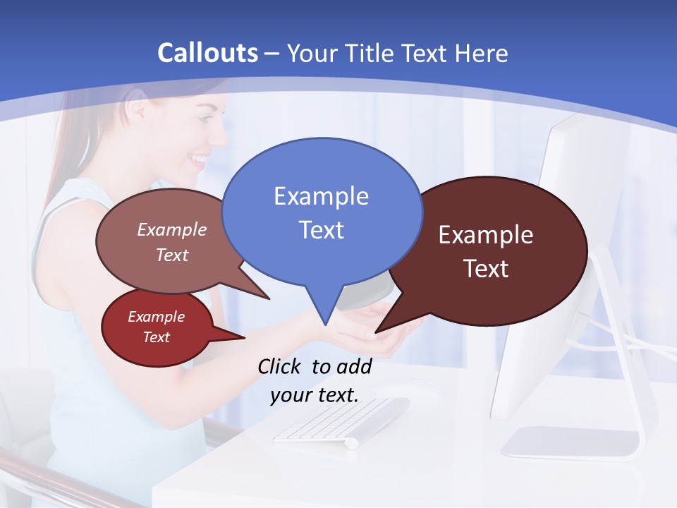 A Woman Is Putting A Shoe On A Computer Screen PowerPoint Template