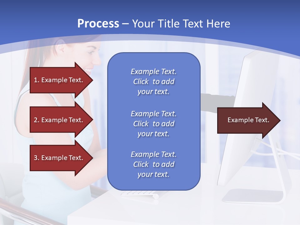 A Woman Is Putting A Shoe On A Computer Screen PowerPoint Template
