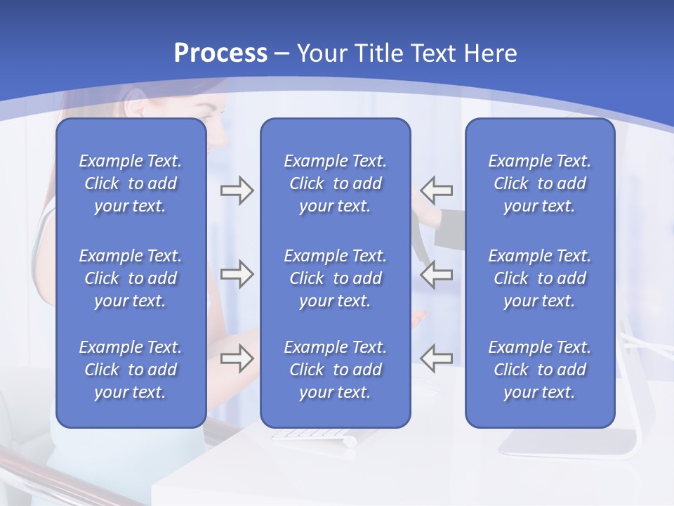 A Woman Is Putting A Shoe On A Computer Screen PowerPoint Template